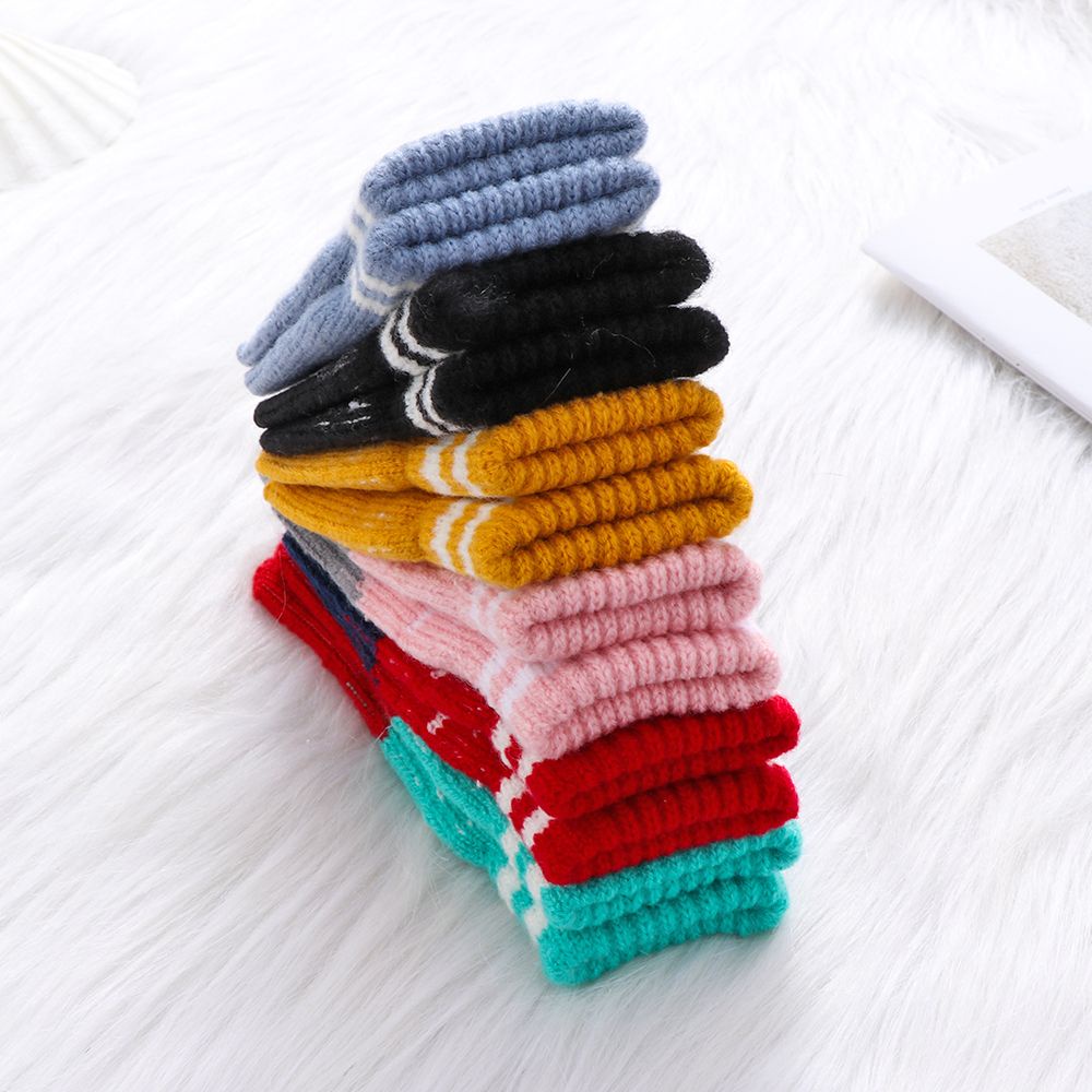 Găng tay len cashmere dày giữ ấm mùa đông dễ thương cho bé MIHAN1 4-10 tuổi