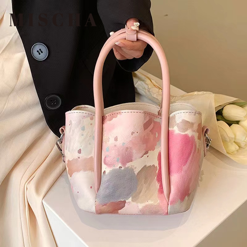 Mischa Túi Đeo Chéo Vai Bằng Da PU Họa Tiết Cánh Hoa Thời Trang Kiểu Pháp Dễ Phối Đồ