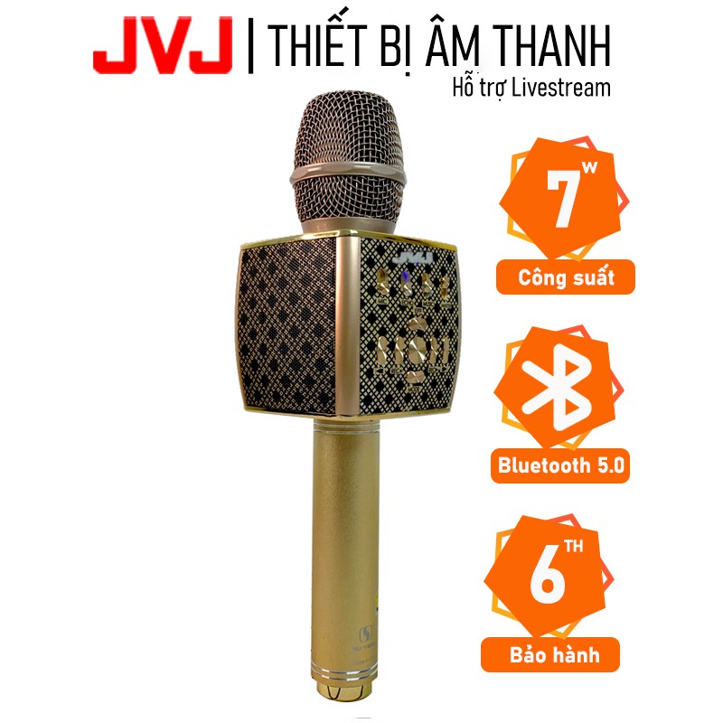 Micro Karaoke Bluetooth YS95  JVJ  kèm loa không dây tích hợp Live Stream giả giọng-kèm bộ thu tín hiệu qua loa rời