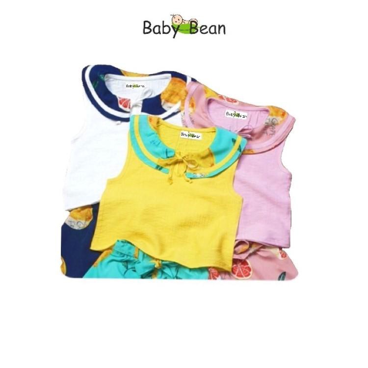 Đồ Bộ Đũi Tơ cổ Sen thắt Nơ Bé Gái BabyBean (8kg-40kg)