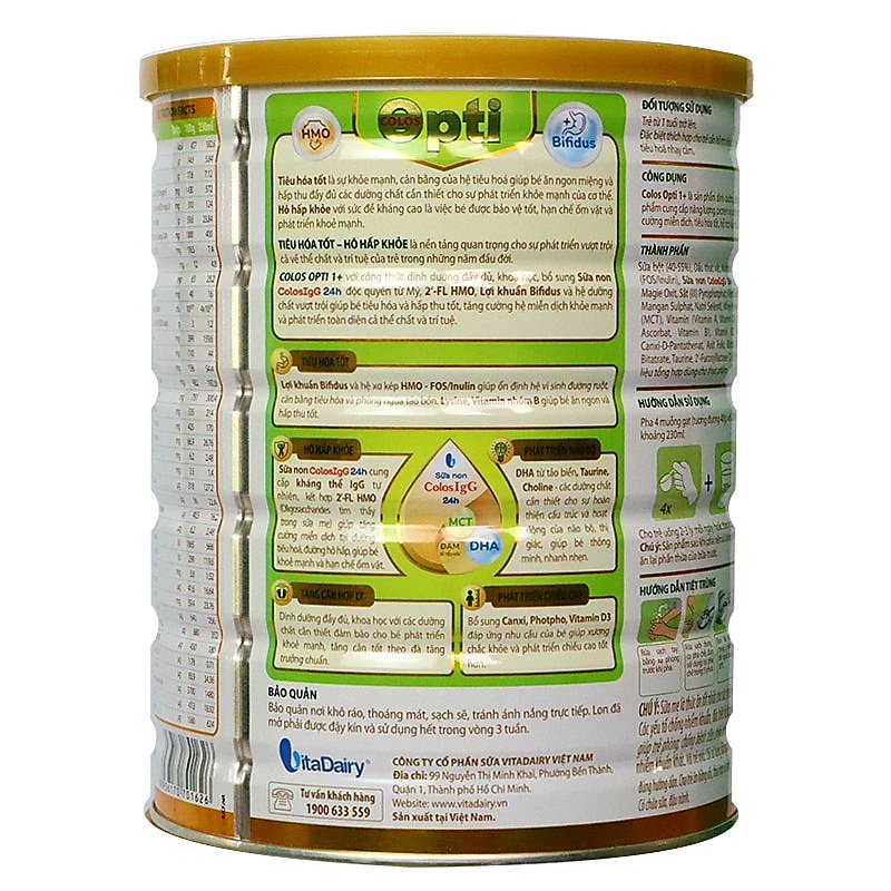 Sữa COLOS OPTI 1+ 800G (1 tuổi trở lên)
