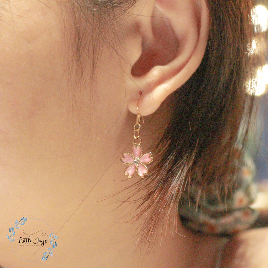 Bông tai hoa anh đào dài/ngắn Hàn Quốc nữ tính