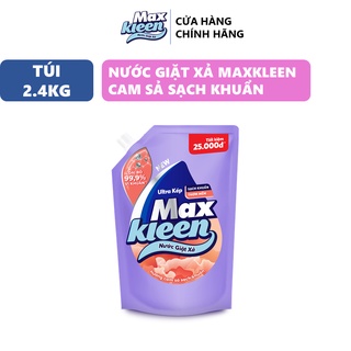 Túi Nước Giặt Xả MaxKleen hương Cam Sả Sạch Khuẩn 2.4kg