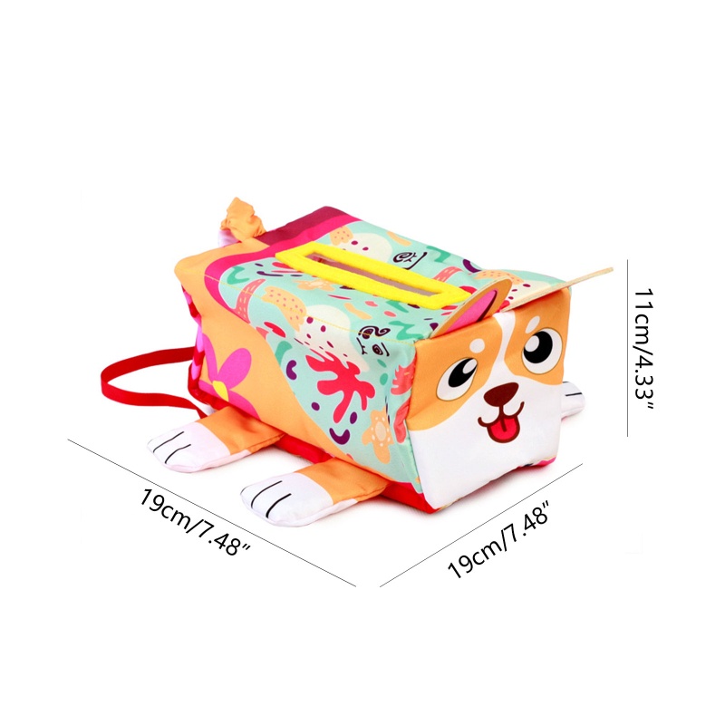 Hộp Đựng Khăn Giấy Cảm Biến Hình Cún Con Chống Xé Tương Tác Giáo Dục Sớm Cho Bé