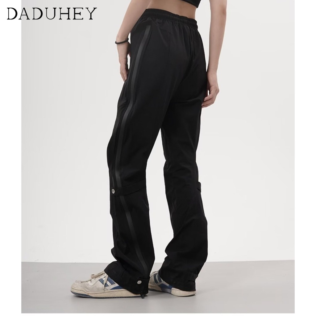 DaDuHey European and American Ins Fashion Brand Outdoor Waterproof Zipper Functional Overalls Men's and Women's Loose Straight Casual Pants
