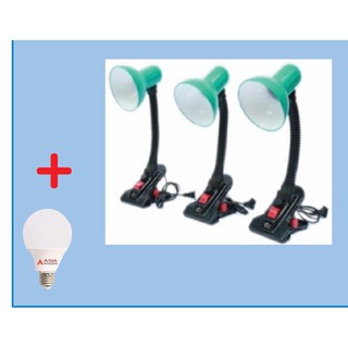 Đèn kẹp bàn học, làm việc  dùng chiết áp kèm bóng