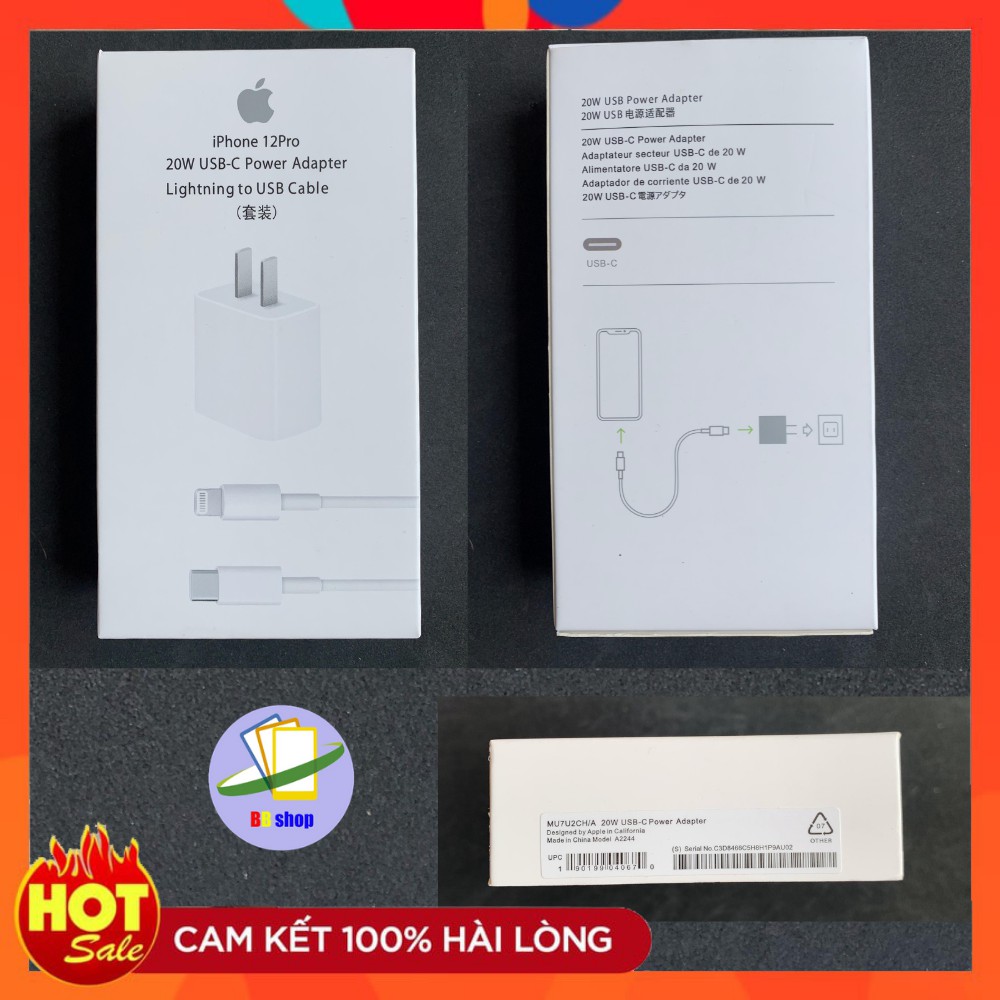 Bộ sạc nhanh iphone 20W sử dụng cho iphone 11/11 pro/11 pro Max/7/7 plus /8 /8 plus/ X /Xs/Xs max [BẢO HÀNH 12 THÁNG]