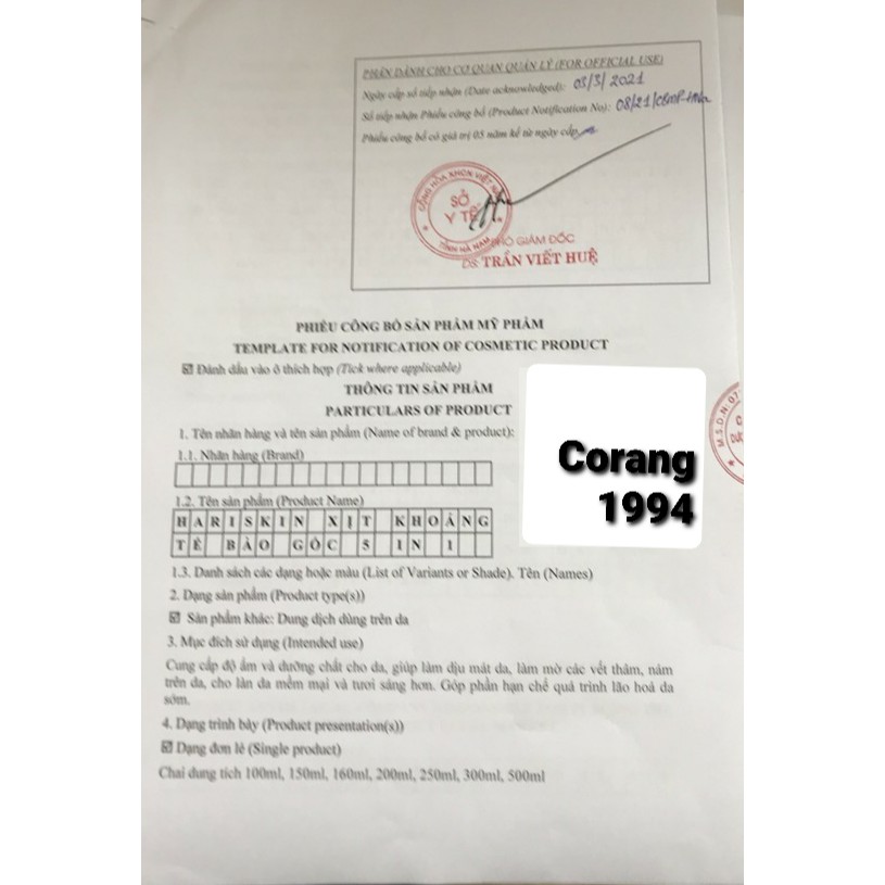 XỊT KHOÁNG TẾ BÀO GỐC HARISKIN