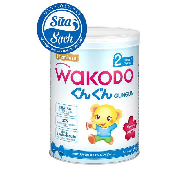 (Mẫu mới 2021)Sữa bột Wakodo Gungun 2 Lon 830g