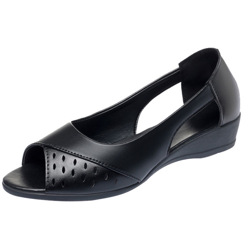 Giày Sandal Da Đế Xuồng Mềm Thoải Mái Thời Trang Mùa Hè 2022 Cho Nữ