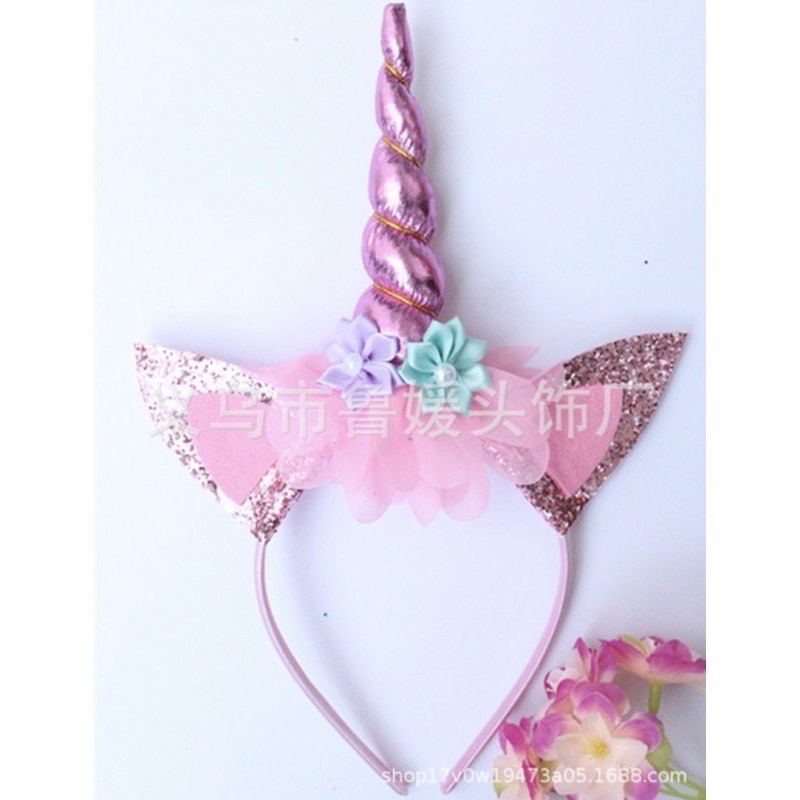 Băng đô cài tóc sừng pony ngựa kỳ lân 1 sừng dành cho bé gái