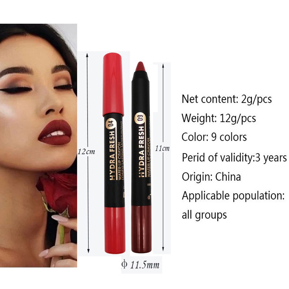 JUNE New Matte Lipstick Pencil Makeup Waterproof Lip Gloss Cosmetic Long Lasting Beauty Sexy Hot Sale Nude Velvet