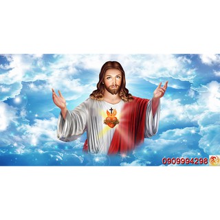Tranh dán tường 3d hình Chúa Jesus, Hình Đức Mẹ Maria