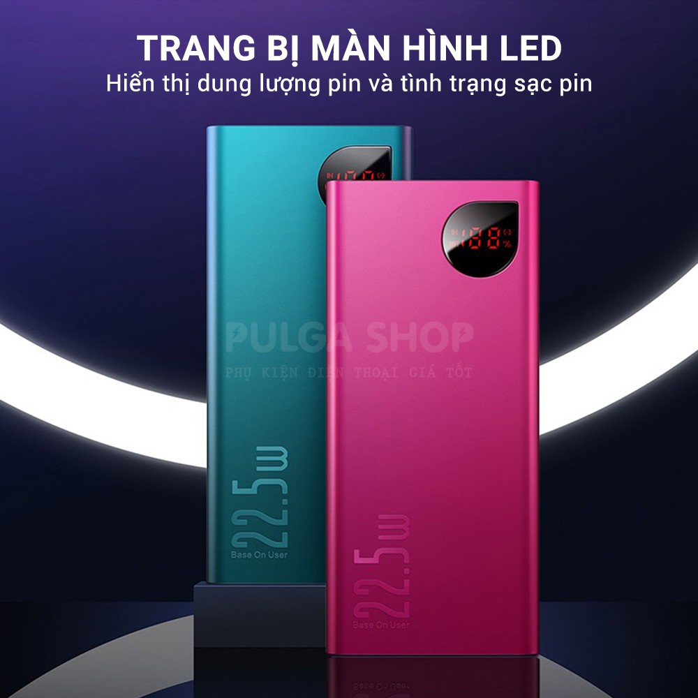 Pin Sạc Dự Phòng Sạc Nhanh 22.5W Baseus Dung Lượng 20000mAh Hỗ Trợ PD3.0/QC3.0 Cho Iphone Samsung Xiaomi Huawei Oppo