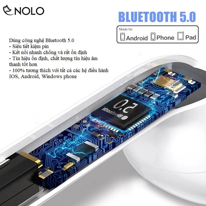 Bộ Tai Nghe Nhét Tai Airpod Bluetooth V5.0 i11s TWS Nút Cảm Ứng Kèm Dock Sạc