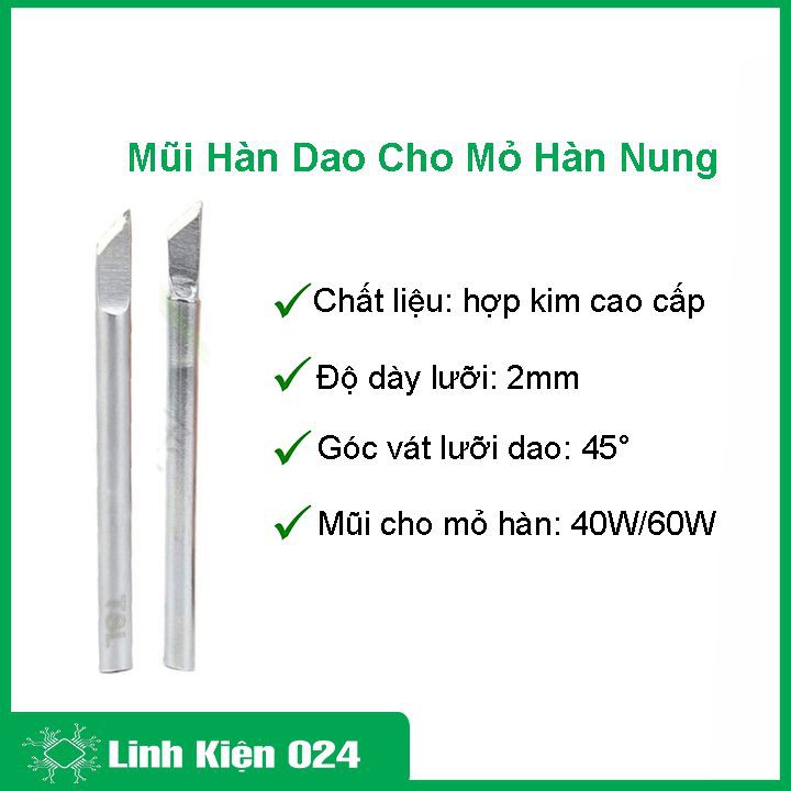 Mũi Hàn Dao Cho Mỏ Hàn Nung