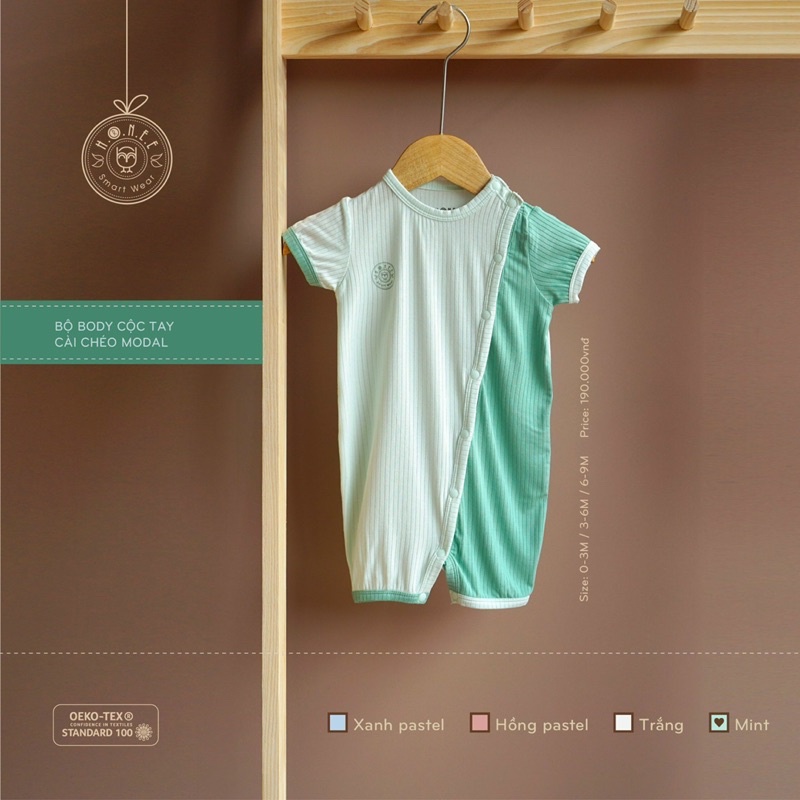 Bộ sơ sinh cài chéo, body Modal hrnee bé trai bé gái thời trang mùa hè