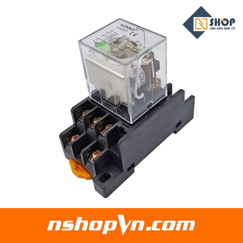 Relay trung gian ECNKO HH63P 12VDC / 24VDC / 220VAC