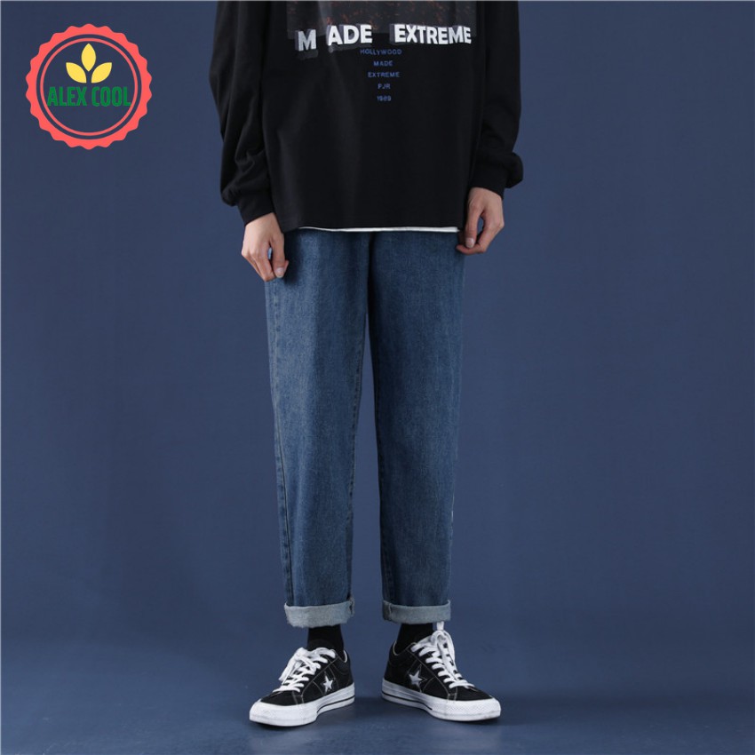 Quần jean Baggy ống xuông nam nữ hottrend hàn quốc 2022