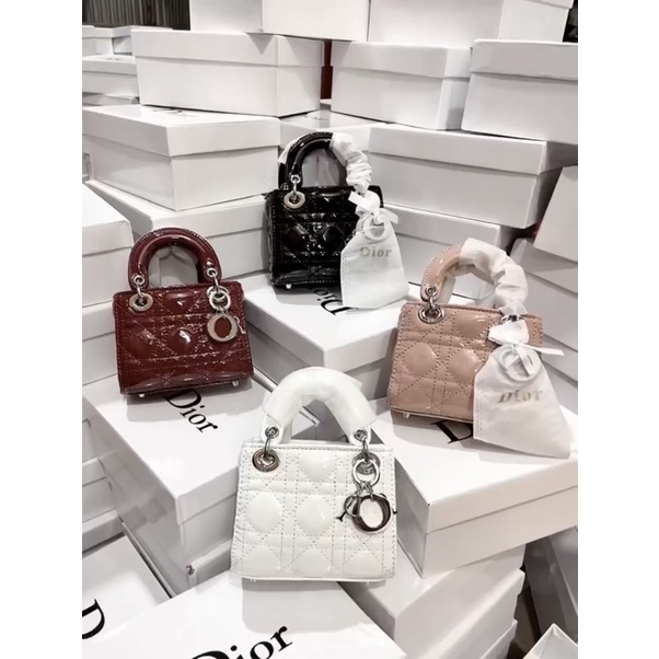 Túi xách Đ size 13cm da bóng full hộp hàng cao cấp