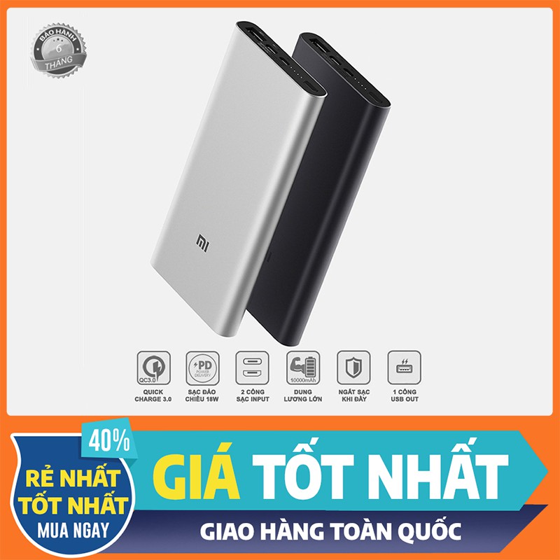 Sạc Dự Phòng Xiaomi Gen 3 Pro 10000mAh/20000mAh - Pin hỗ trợ sạc 18W cả 2 chiều - Bảo hành 6 tháng