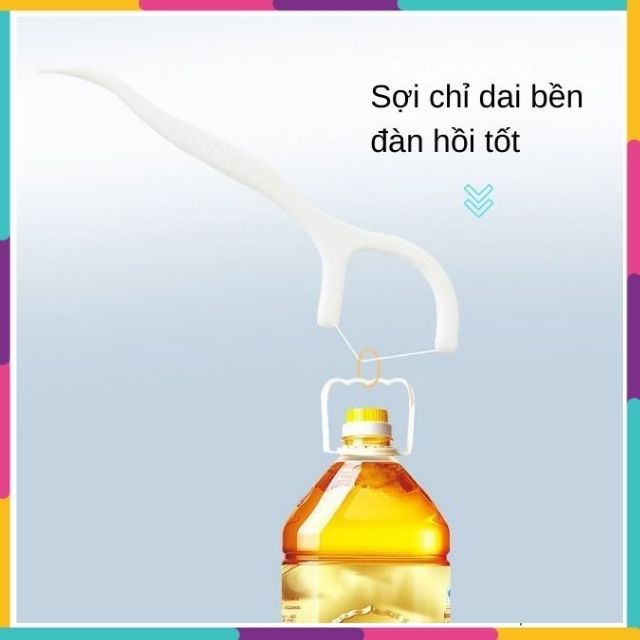 Tăm chỉ nha khoa gói 100 que, chăm sóc răng miệng ngăn ngừa viêm nướu và tích tụ mảng bám HNH030