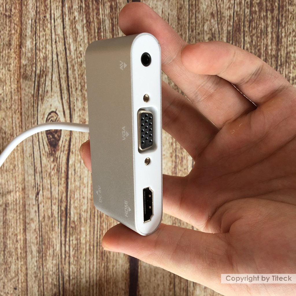 [Mã ELMSBC giảm 8% đơn 300K] Cáp chuyển tín hiệu iPhone Lightning to HDMI + VGA + Audio 3.5mm loại mới