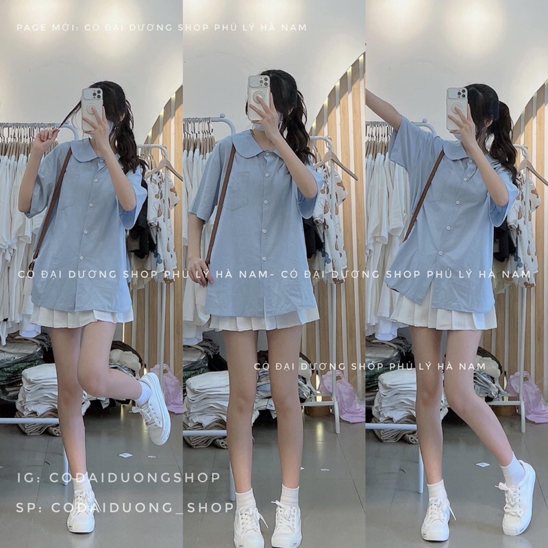 sơ mi cổ sen