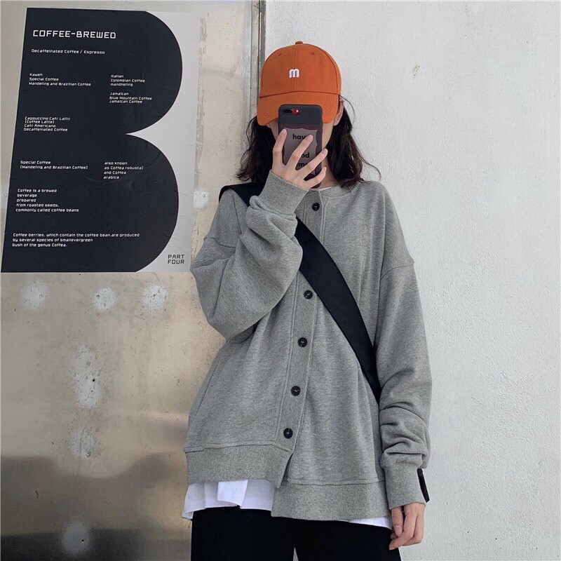 Áo khoác thun nỉ xám