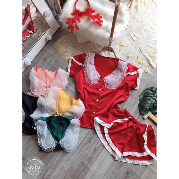 ❌CỔ 2 LÁ❌Đồ bộ đùi tiểu thư cổ hai lá, tiểu thư đùi cổ hai lá chất liệu satin ảnh thật kèm video