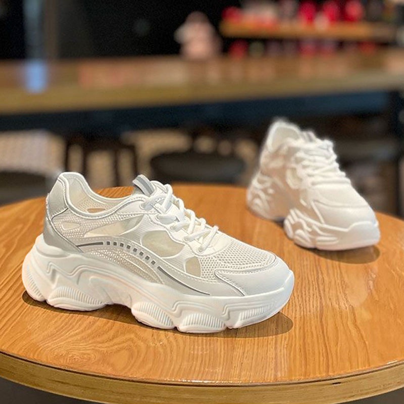 Giày Thể Thao Đế Dày Phối Lưới Thoáng Khí Thời Trang Mùa Hè 2021 Cho Nữ