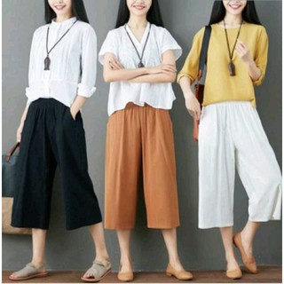 Quần đũi lửng ống rộng