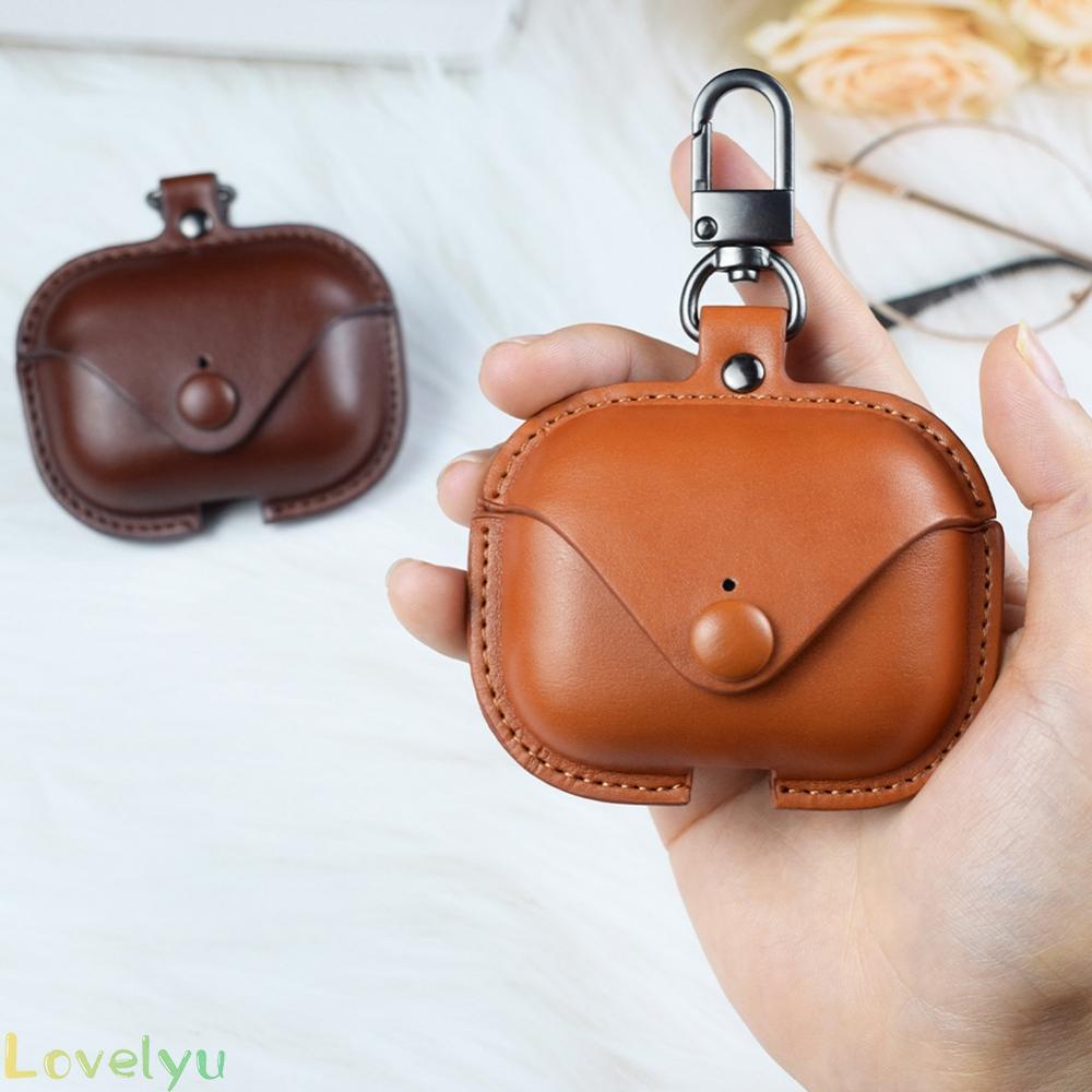 &lt;READY STOCK&gt;Minimalism Business Leather  AirPods Pro Case Headset Case With Pothook Business Leather Case100% brand new！
