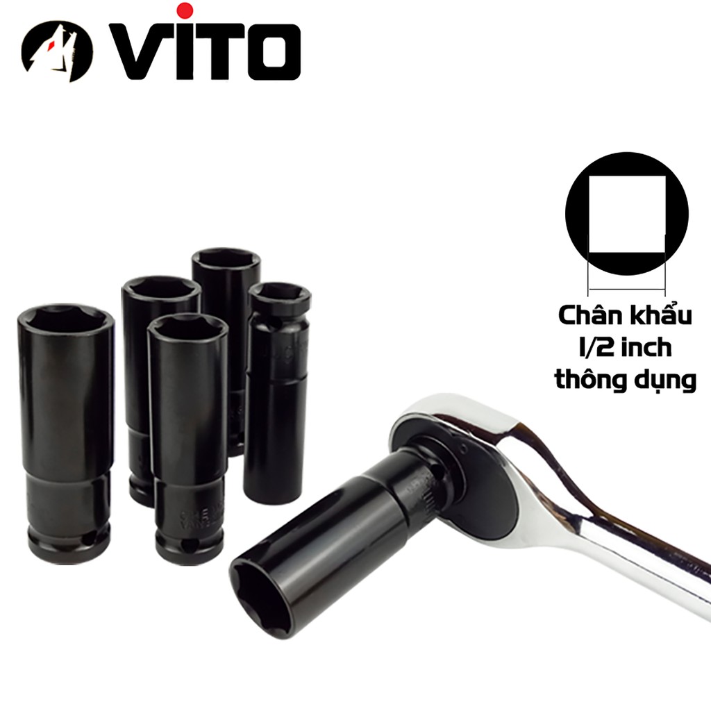 Đầu Khẩu 1/2 8-32mm Dài 78mm VITO Vặn Bulong , Đầu Bulong, Đầu Tiếp, Đầu Điếu Mạ Crôm