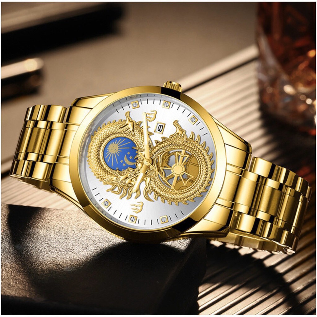 Đồng hồ nam fngeen chính hãng dây thép cao cấp mặt rồng đẹp