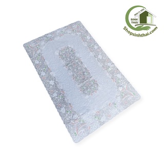 Khăn trải bàn màu trắng điểm 80cm x 120cm - Khăn Nhật bằng nhựa không thấm nước