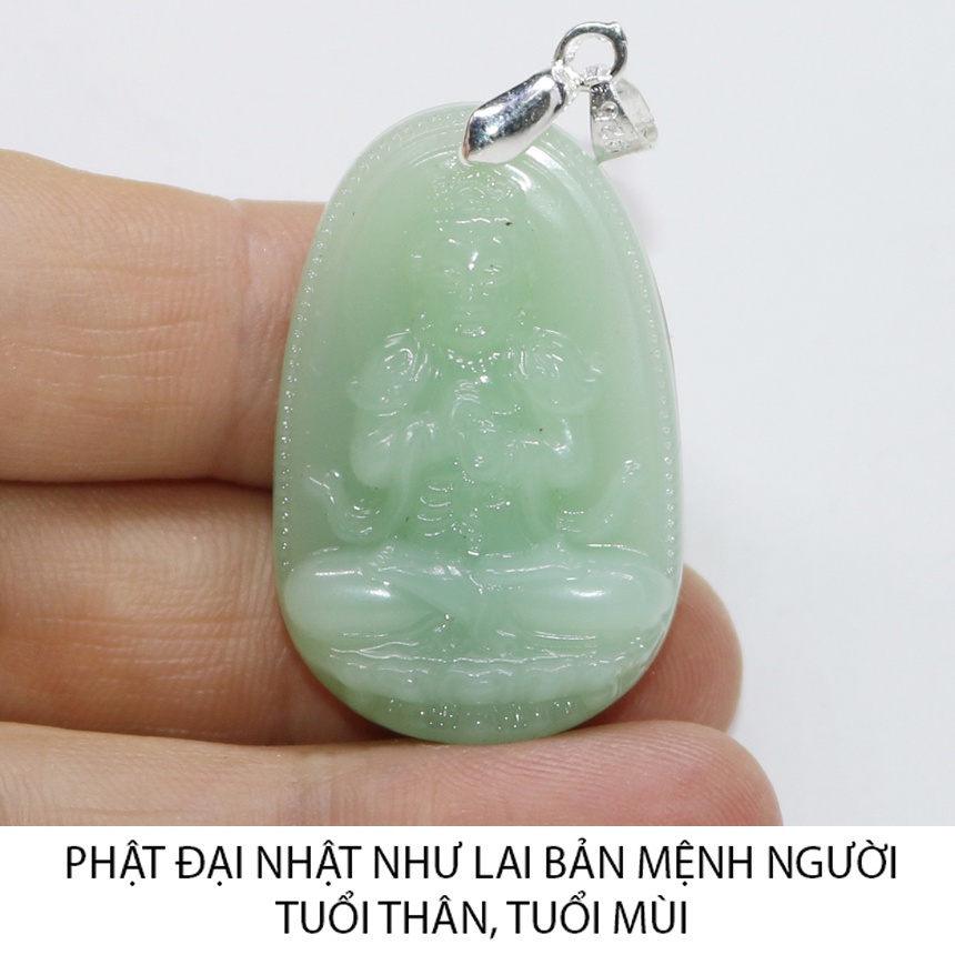Dây chuyền mặt phật bản mệnh người tuổi Thân, Tuổi Mùi size 3.7cm x 2.4cm -Phật Như Lai Đại Nhật
