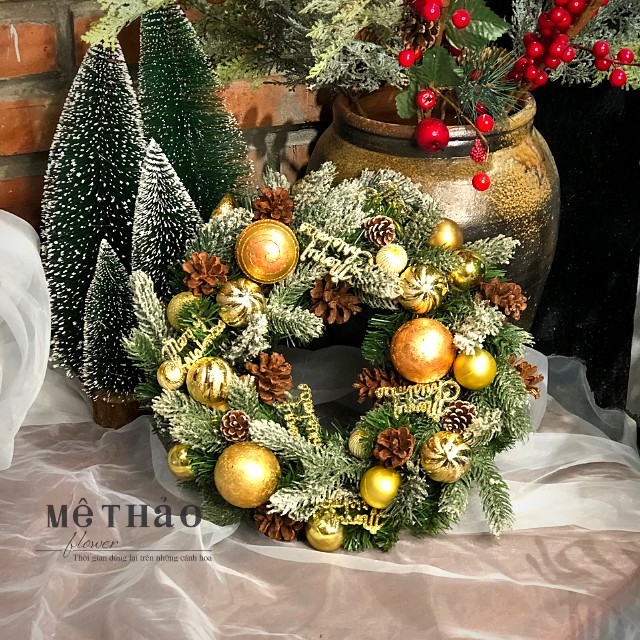 (Giá Tại Xưởng) Vòng Nguyệt Quế Noel Trang Trí Giáng Sinh, Decor Phòng Khách, Shop, Studio của Mê Thảo Flower