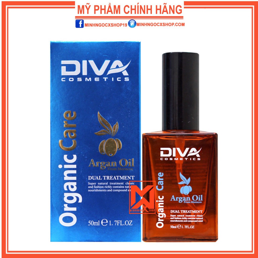 DIVA DẦU DƯỠNG TÓC - TINH DẦU DƯỠNG TÓC PHỤC HỒI DIVA ARGAN OIL 50ML CHÍNH HÃNG