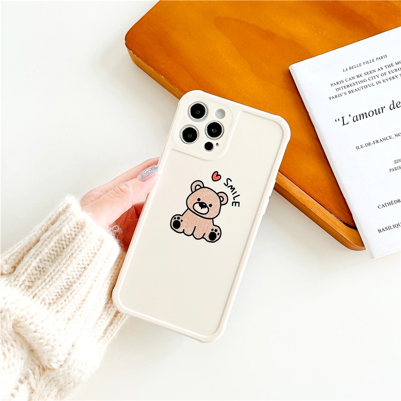 Ốp lưng iphone Smile Bear cạnh vuông in hình viền 5/5s/6/6plus/6s/6splus/7/7plus/8/8plus/x/xs/11/12/pro/max/plus/promax | BigBuy360 - bigbuy360.vn