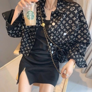 Sẵn sàng! Louis VUITTON! Áo Hoodie Cotton Dáng Rộng Cá Tính Dành Cho Nam Và Nữ