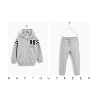 Bộ khoác nỉ thể thao da cá Zara cho bé trai size lớn