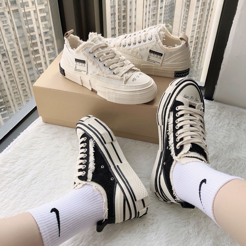 Giày Sneaker xVESSEL Đế Trắng Style Rách Cao 3,5-4cm 1.1 Đế Gỗ | BigBuy360 - bigbuy360.vn