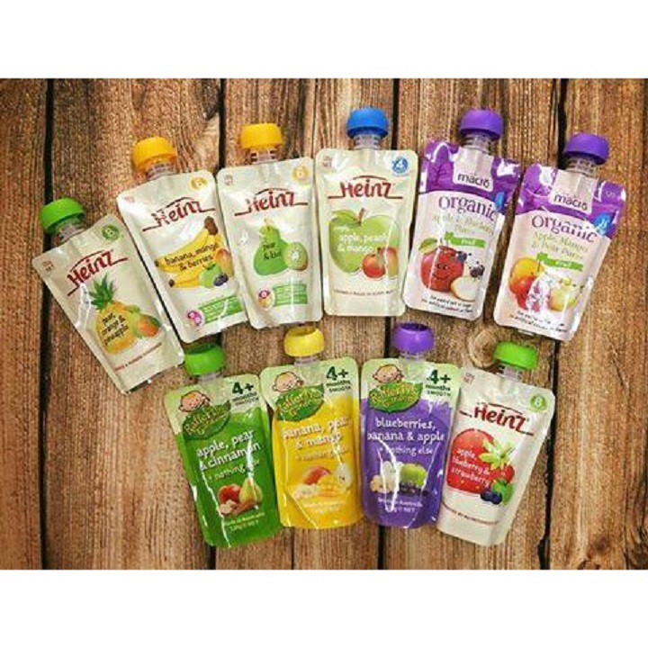 Hoa quả nghiền Heinz cho bé ăn dặm từ 4 tháng trở lên
