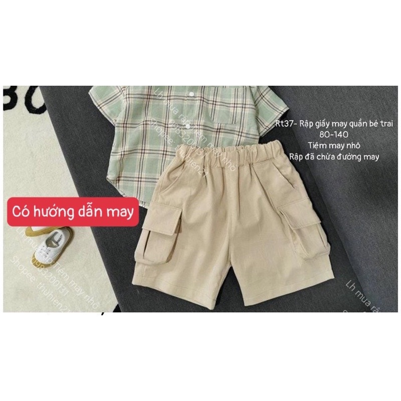 RT37_ Rập giấy may quần bé trai