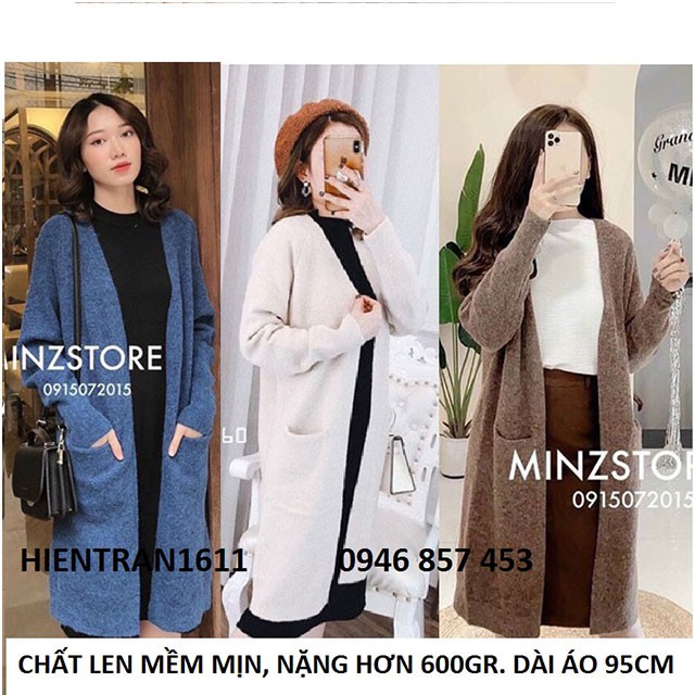 [HÀNG LOẠI 1] Áo khoác cardigan nữ dáng dài chất len mềm mịn xuất sắc dài áo 95cm (Thời trang công sở VIP) (Hàng y hình)