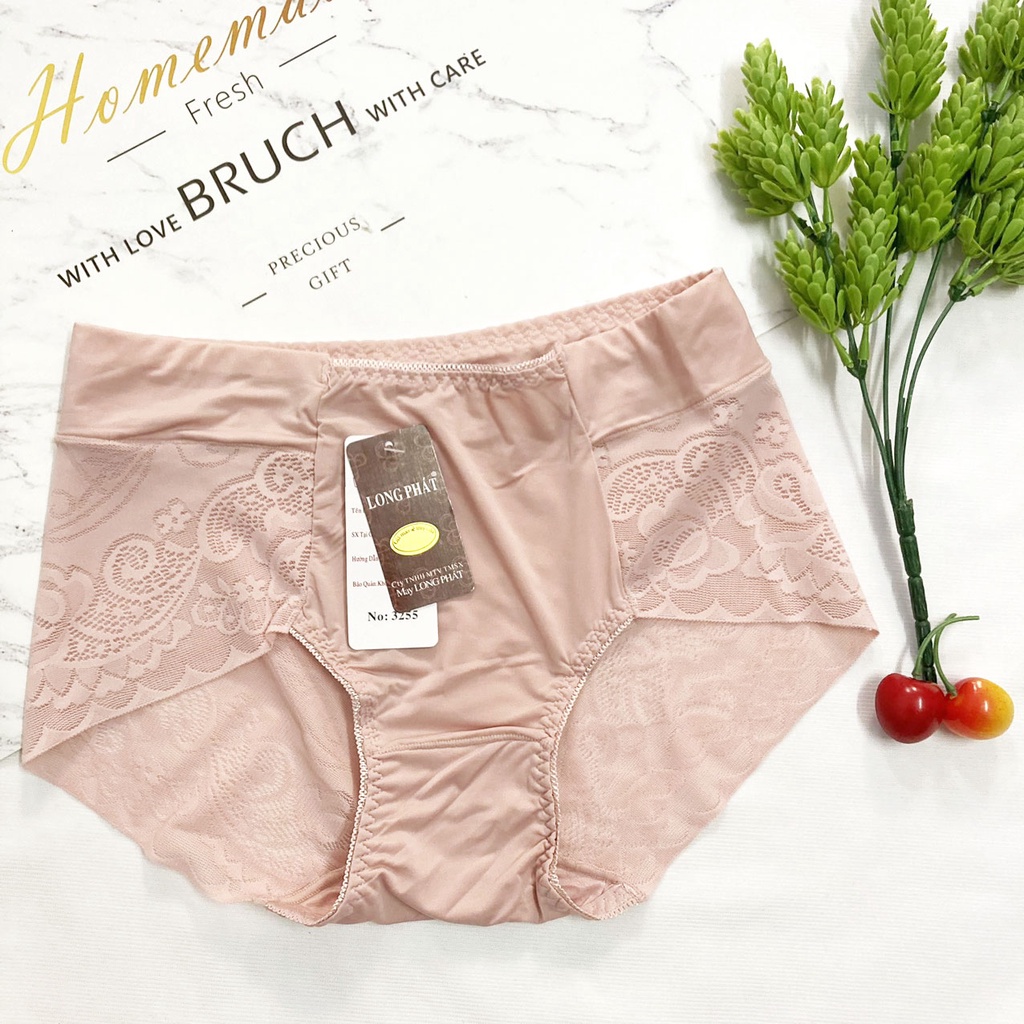 Quần lót nữ Freesize cỡ XXL 50-60kg thun lạnh phối ren - LƯNG CAO - QL3255