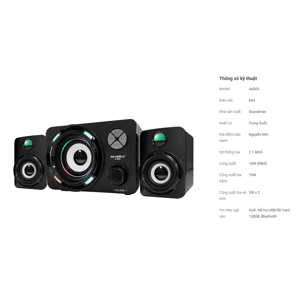 LOA VI TÍNH SOUNDMAX A960  a150 có bluetooth 35w