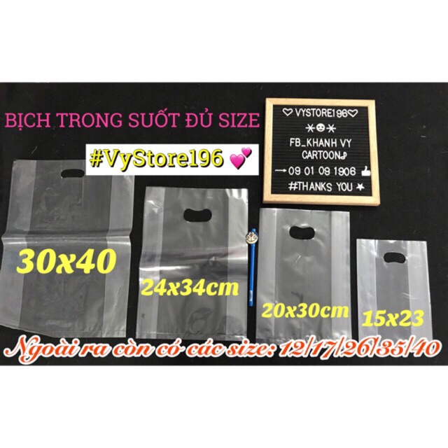 BỊCH/TÚI TRONG SUỐT ĐỰNG HÀNG HOÁ