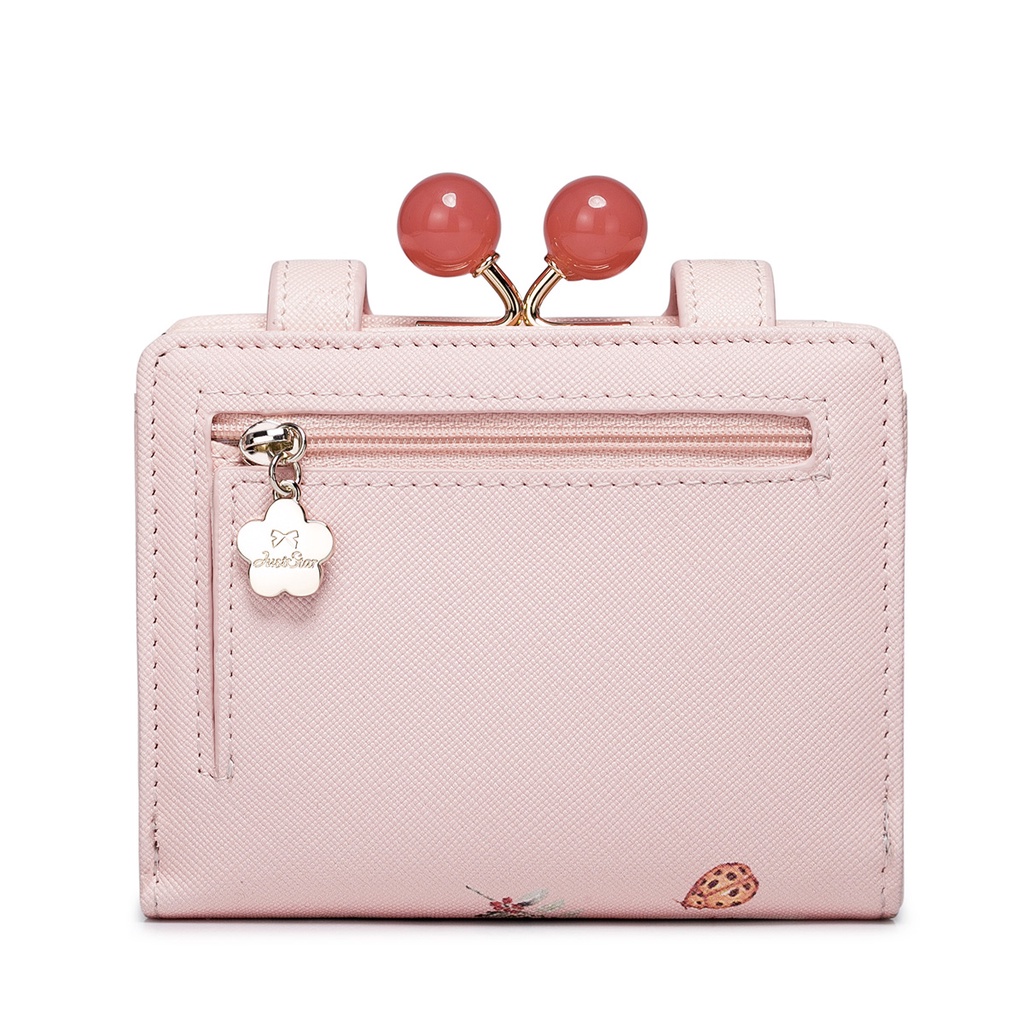 Ví nữ mini cute Just Star đẹp dễ thương ngắn dài thỏ cherry hồng nhiều ngăn đựng tiền thẻ ViAnh Store 070355 070354
